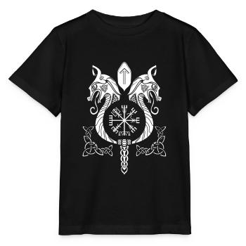 Boussole de runes noeud celtique dragon viking - T-shirt bio MINI CREATOR Stanley/Stella Enfant - noir - Devant - Mikhail (115cm)