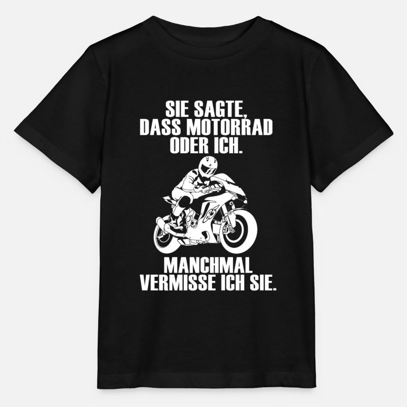 Motorrad oder Ich. Manchmal vermisse ich sie - Stanley/Stella Kinder T-Shirt MINI CREATOR - Schwarz