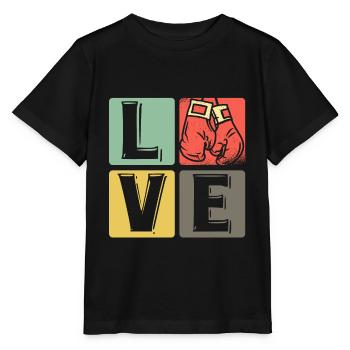 Boxe - Amour - T-shirt bio MINI CREATOR Stanley/Stella Enfant - noir - Devant - Mikhail (115cm)