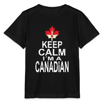 Keep Calm Im a Canadian - Stanley/Stella Kinder T-Shirt MINI CREATOR  - Schwarz - Vorne - Mikhail (115cm)