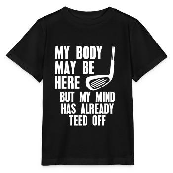 Golf golfing golfer golf ball golfing golf player - Stanley/Stella MINI CREATOR Kids’ T-Shirt - black - Front - Mikhail (115cm)