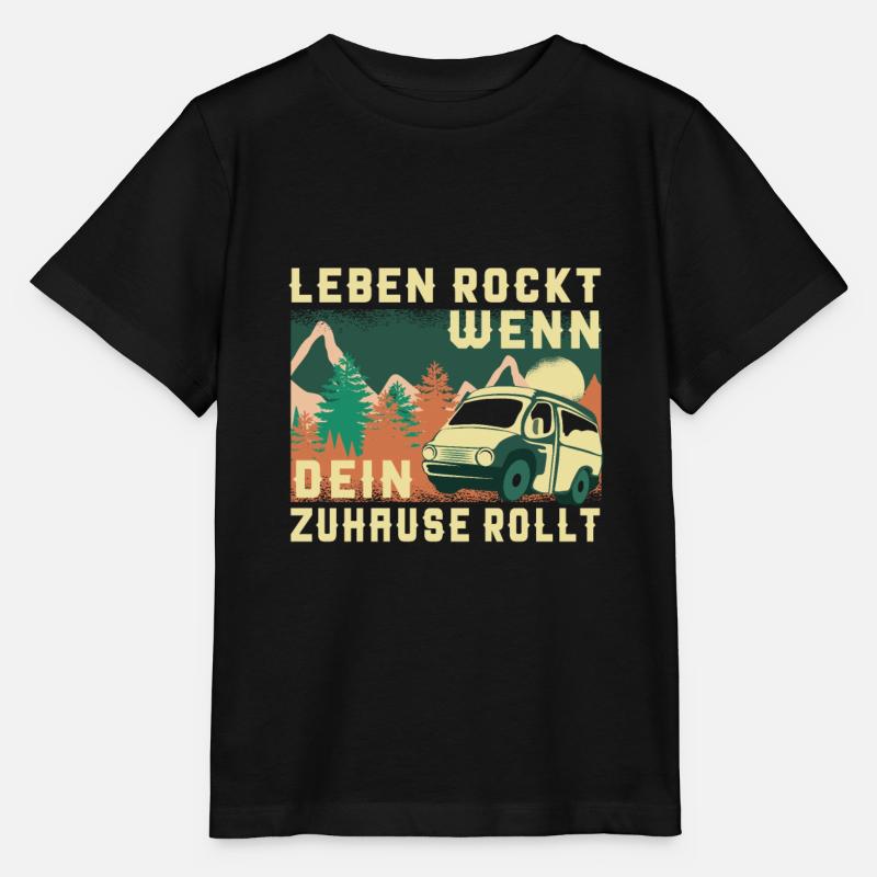 Camper Bus Van Geschenk I Caravan Camping - Stanley/Stella Kinder T-Shirt MINI CREATOR - Schwarz