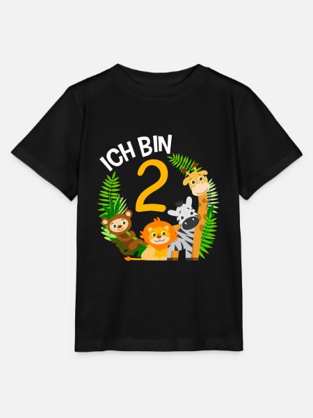 2. Geburtstag Geburtstagsshirt Dschungel Zweiter - Stanley/Stella Kinder T-Shirt MINI CREATOR - Schwarz