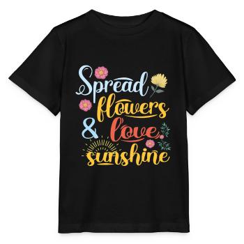 spread flowers flowers and love - Stanley/Stella MINI CREATOR Kids’ T-Shirt - black - Front - Mikhail (115cm)
