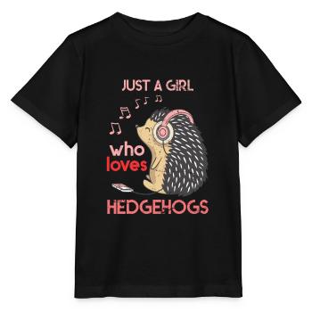 Hedgehog girl - Stanley/Stella MINI CREATOR Kids’ T-Shirt - black - Front - Mikhail (115cm)