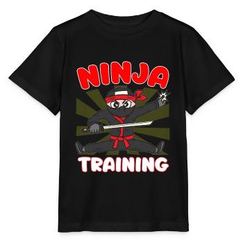 NINJA EN FORMATION - T-shirt bio MINI CREATOR Stanley/Stella Enfant - noir - Devant - Mikhail (115cm)