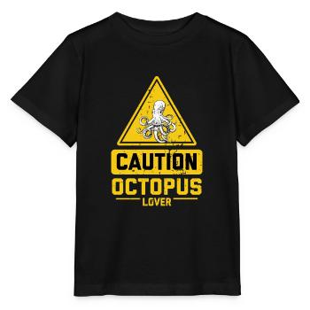 CAUTION Octopus Lover - Stanley/Stella MINI CREATOR Kids’ T-Shirt - black - Front - Mikhail (115cm)