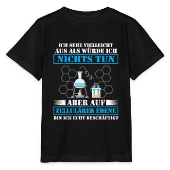Lustig Chemie Labor Faul Faulheit Spruch Geschenk - Stanley/Stella Kinder T-Shirt MINI CREATOR  - Schwarz - Vorne - Mikhail (115cm)