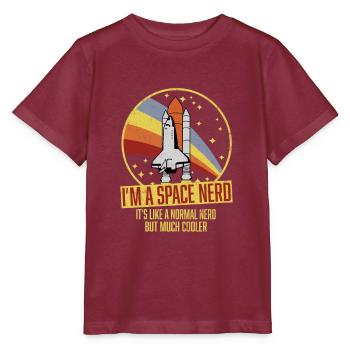 Lustiges Space Shuttle Retro Astronomen Space Nerd - Stanley/Stella Kinder T-Shirt MINI CREATOR  - Burgunderrot - Vorne - Kain (125cm)
