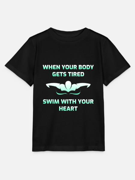Schwimmen Schwimmen Schwimmer Geschenk - Stanley/Stella Kinder T-Shirt MINI CREATOR - Schwarz