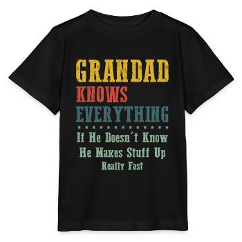 Grandad Knows Everything - Stanley/Stella MINI CREATOR Kids’ T-Shirt - black - Front - Mikhail (115cm)
