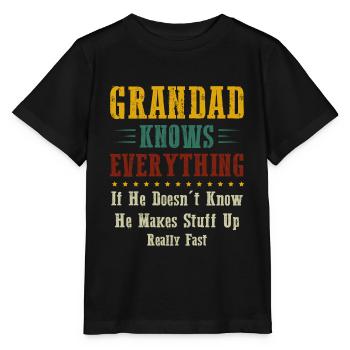 Grandad Know Everything - T-shirt bio MINI CREATOR Stanley/Stella Enfant - noir - Devant - Mikhail (115cm)