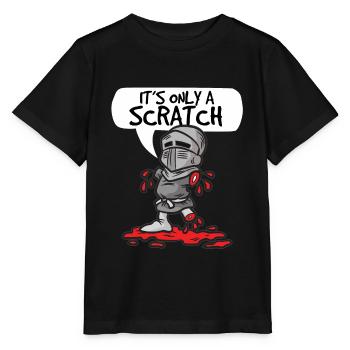 ITS ONLY A SCRATCH Ritter mit Fleischwunde Humor - Stanley/Stella Kinder T-Shirt MINI CREATOR  - Schwarz - Vorne - Mikhail (115cm)