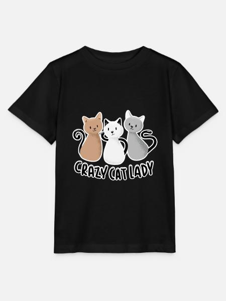 Crazy Cat Lady - Stanley/Stella MINI CREATOR Kids’ T-Shirt - black