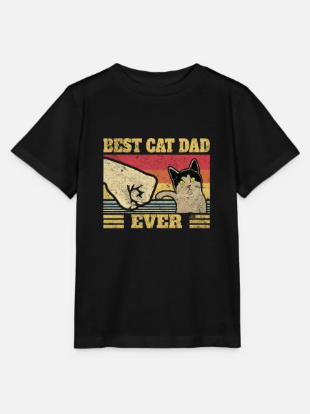 Best Cat Dad Ever Funny Kitten Cat Fist Bump Gift - Stanley/Stella Kinder T-Shirt MINI CREATOR - Schwarz