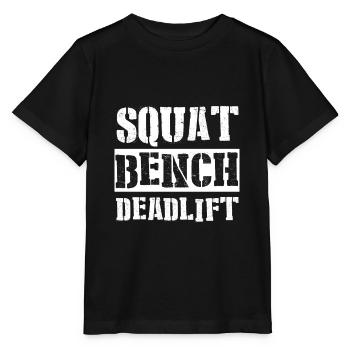 SQUAT BENCH DEADLIFT - Stanley/Stella Kinder T-Shirt MINI CREATOR  - Schwarz - Vorne - Mikhail (115cm)