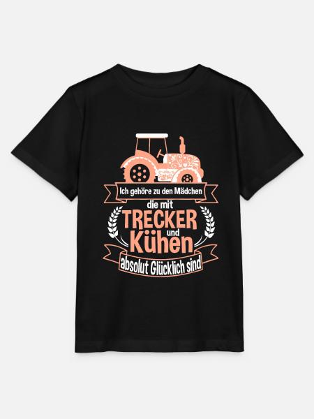 Landwirtin Bäuerin Spruch Trecker und Kühe Mädchen - Stanley/Stella Kinder T-Shirt MINI CREATOR  - Schwarz