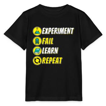Nerdy Chemie Experiment Fail Learn Repeat Science - T-shirt bio MINI CREATOR Stanley/Stella Enfant - noir - Devant - Mikhail (115cm)