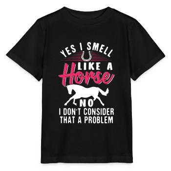 Smell like horse - Stanley/Stella MINI CREATOR Kids’ T-Shirt - black - Front - Mikhail (115cm)