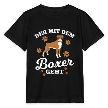 Boxer Hunderasse - Stanley/Stella Kinder T-Shirt MINI CREATOR  - Schwarz - Vorne - Mikhail (115cm)