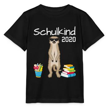 Schulkind Erdmännchen Einschulung Geschenk 2020 - Stanley/Stella Kinder T-Shirt MINI CREATOR  - Schwarz - Vorne - Mikhail (115cm)