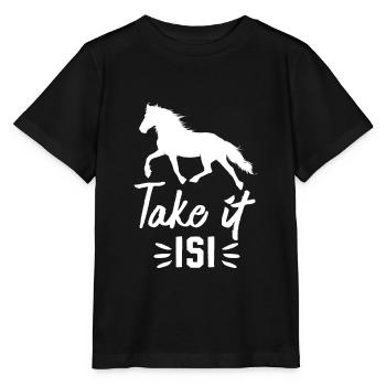 Islandpferd Take it Isi 2 - Stanley/Stella Kinder T-Shirt MINI CREATOR  - Schwarz - Vorne - Mikhail (115cm)