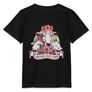 Friends Not Food Vegan Tee - T-shirt bio MINI CREATOR Stanley/Stella Enfant - noir - Devant - Mikhail (115cm)