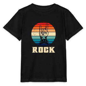 Rock musicien rocker guitariste fans concerts - T-shirt bio MINI CREATOR Stanley/Stella Enfant - noir - Devant - Mikhail (115cm)