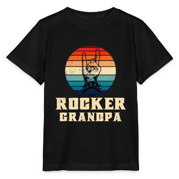 Rocker Grandpa rock music fan festival musicien - T-shirt bio MINI CREATOR Stanley/Stella Enfant - noir - Devant - Mikhail (115cm)