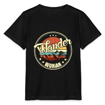 Wander Woman Retro Sunset Hiker Gift - T-shirt bio MINI CREATOR Stanley/Stella Enfant - noir - Devant - Mikhail (115cm)