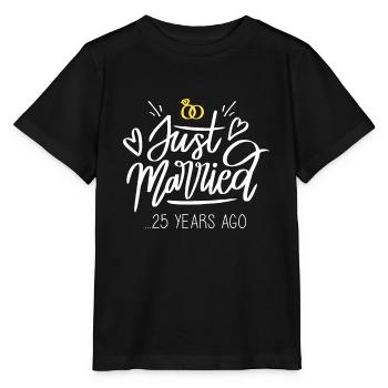 25th wedding anniversary gift anniversary married couple jus - Stanley/Stella MINI CREATOR Kids’ T-Shirt - black - Front - Mikhail (115cm)