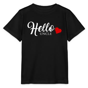 Hello Uncle baby bodysuit uncle gift - Stanley/Stella MINI CREATOR Kids’ T-Shirt - black - Front - Mikhail (115cm)