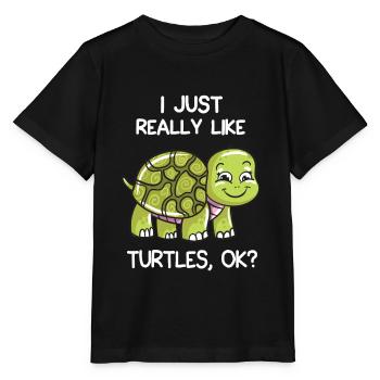 J'aime vraiment les tortues, d'accord? - T-shirt bio MINI CREATOR Stanley/Stella Enfant - noir - Devant - Mikhail (115cm)