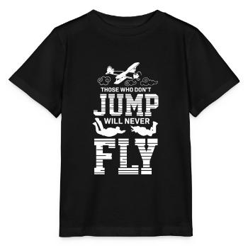 Fallschirmspringen Extremsport Fallschirmsprung - Stanley/Stella Kinder T-Shirt MINI CREATOR  - Schwarz - Vorne - Mikhail (115cm)