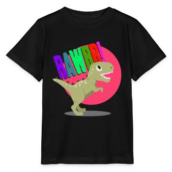 Dino Saurian Rex Rawr - T-shirt bio MINI CREATOR Stanley/Stella Enfant - noir - Devant - Mikhail (115cm)