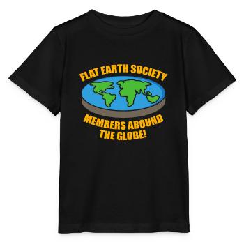 Flat Earth Society Members Earth Flat - Stanley/Stella MINI CREATOR Kids’ T-Shirt - black - Front - Mikhail (115cm)