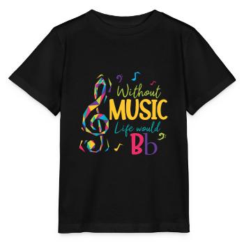 Ohne Musik wäre das Leben B-Schlüssel Musiknoten - Stanley/Stella Kinder T-Shirt MINI CREATOR  - Schwarz - Vorne - Mikhail (115cm)