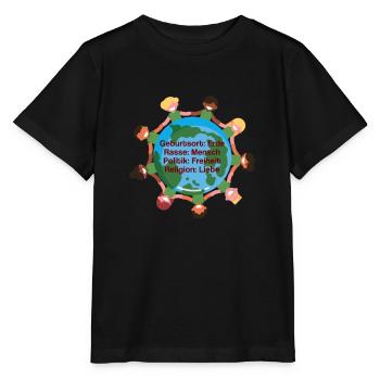 Geburtsort Erde Rasse Mensch - Stanley/Stella Kinder T-Shirt MINI CREATOR  - Schwarz - Vorne - Mikhail (115cm)
