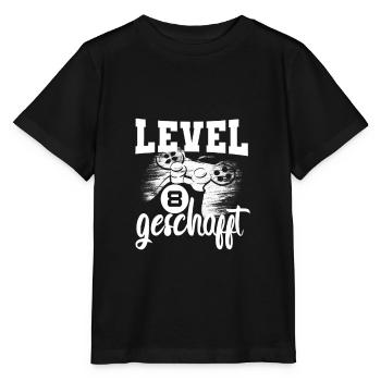 8th birthday gamer level 8 - Stanley/Stella MINI CREATOR Kids’ T-Shirt - black - Front - Mikhail (115cm)