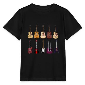 Guitar music guitar player - Stanley/Stella MINI CREATOR Kids’ T-Shirt - black - Front - Mikhail (115cm)