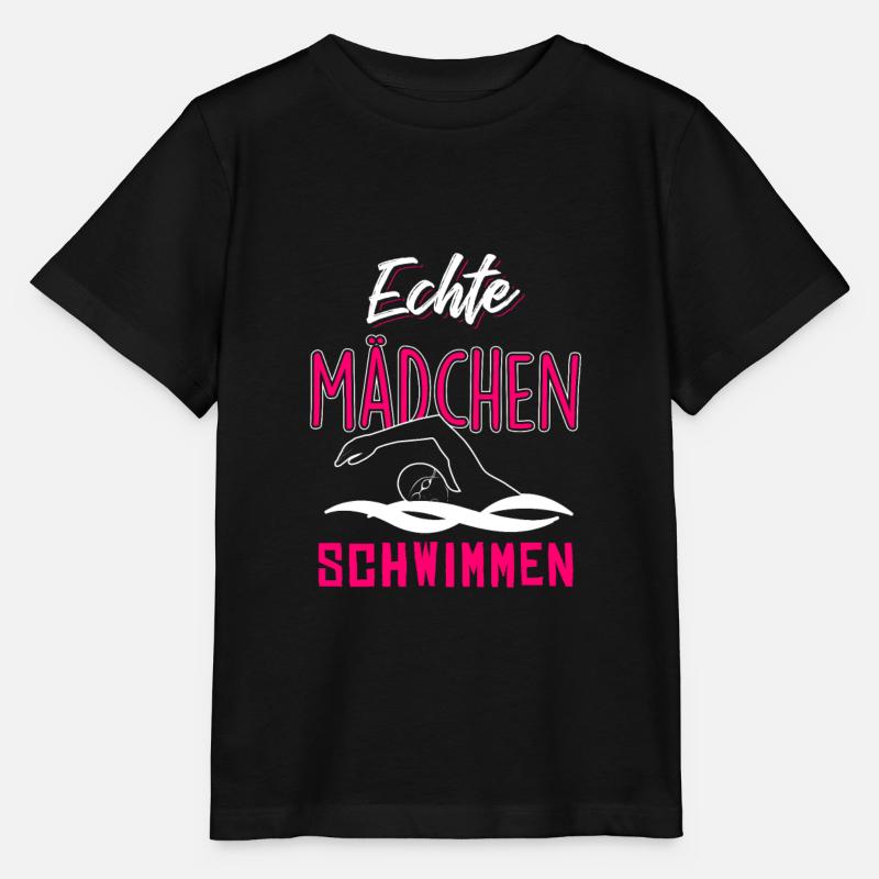 Echte Mädchen schwimmen - Stanley/Stella Kinder T-Shirt MINI CREATOR  - Schwarz