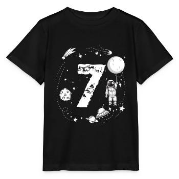 Weltraum Astronaut 7. Geburtstag für Astronauten 7 - Stanley/Stella Kinder T-Shirt MINI CREATOR  - Schwarz - Vorne - Mikhail (115cm)