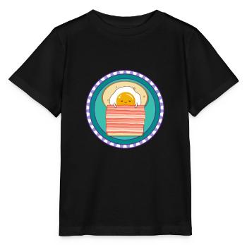 BED AND BREAKFAST Toast Fried Egg Ham Humor - Stanley/Stella MINI CREATOR Kids’ T-Shirt - black - Front - Mikhail (115cm)