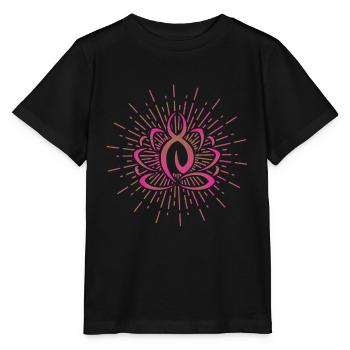 Fleur de Lotus Namaste - T-shirt bio MINI CREATOR Stanley/Stella Enfant - noir - Devant - Mikhail (115cm)