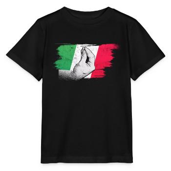 Drapeau italien avec capisci de geste de la main typique? - T-shirt bio MINI CREATOR Stanley/Stella Enfant - noir - Devant - Mikhail (115cm)