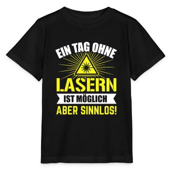 Ein Tag ohne Lasern Diodenlaser CO2 Laser - Stanley/Stella Kinder T-Shirt MINI CREATOR  - Schwarz - Vorne - Mikhail (115cm)