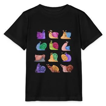 Snail gift - Stanley/Stella MINI CREATOR Kids’ T-Shirt - black - Front - Mikhail (115cm)