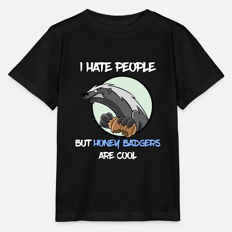 I Hate People Honey Badger Honigdachs - Stanley/Stella Kinder T-Shirt MINI CREATOR  - Schwarz