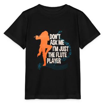 Flöte - Stanley/Stella Kinder T-Shirt MINI CREATOR  - Schwarz - Vorne - Mikhail (115cm)