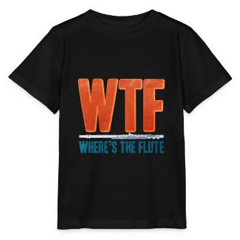 Flöte - Stanley/Stella Kinder T-Shirt MINI CREATOR  - Schwarz - Vorne - Mikhail (115cm)